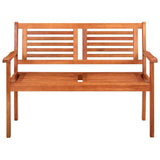 Vidaxl tuinbank 2-zits met kussen 120 cm massief eucalyptushout