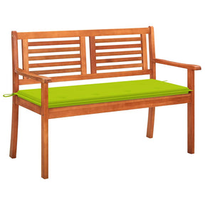 Vidaxl tuinbank 2-zits met kussen 120 cm massief eucalyptushout