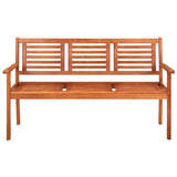 Vidaxl tuinbank 3-zits met kussen 150 cm massief eucalyptushout