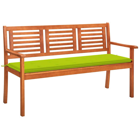 Vidaxl tuinbank 3-zits met kussen 150 cm massief eucalyptushout
