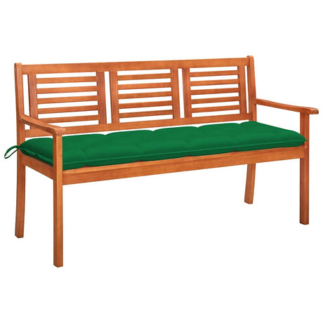 Vidaxl tuinbank 3-zits met kussen 150 cm massief eucalyptushout