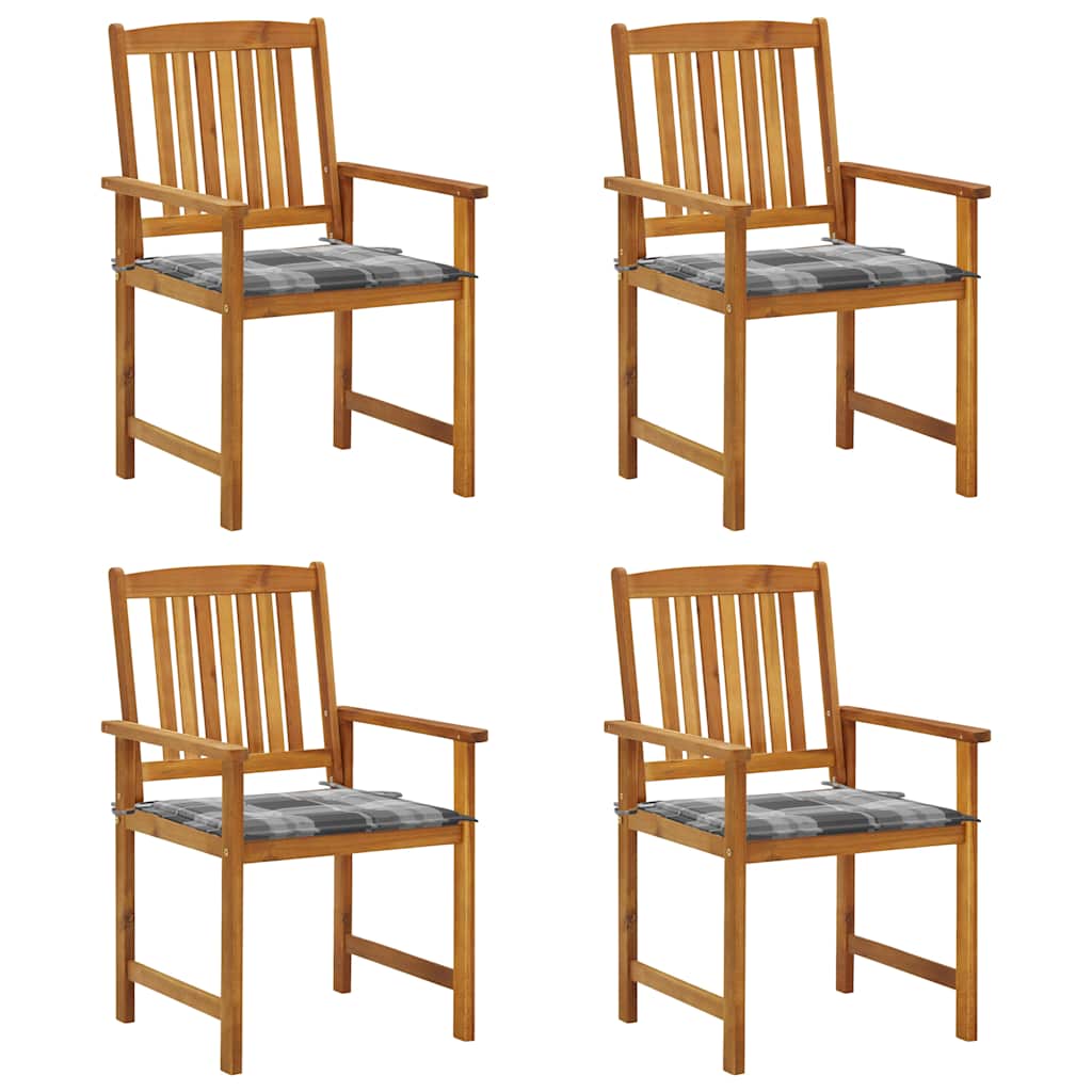 Vidaxl tuinstoelen 4 st met kussens massief acaciahout