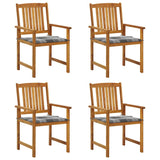 Vidaxl tuinstoelen 4 st met kussens massief acaciahout