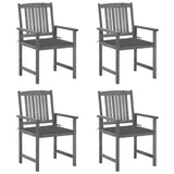Vidaxl tuinstoelen 4 st met kussens massief acaciahout grijs