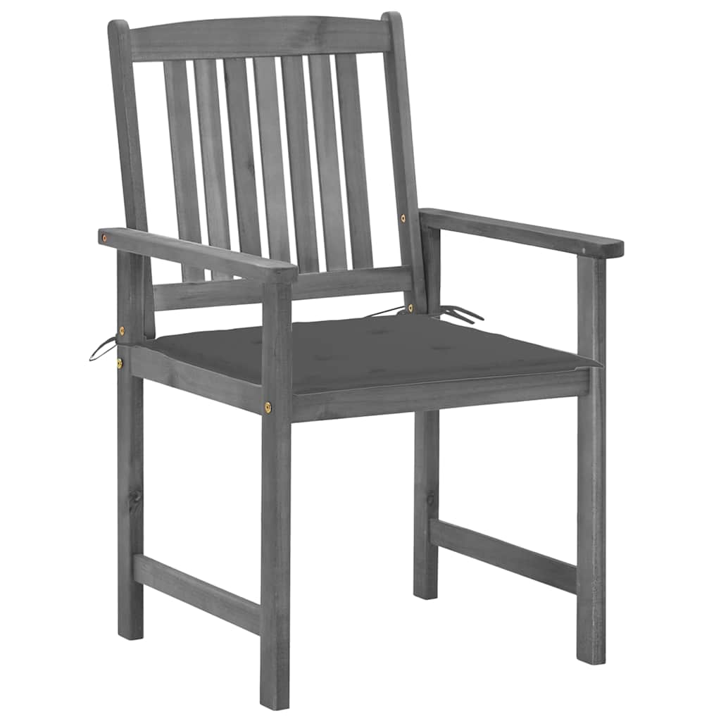 Vidaxl tuinstoelen 4 st met kussens massief acaciahout grijs