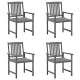 Vidaxl tuinstoelen 4 st met kussens massief acaciahout grijs