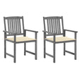 Vidaxl tuinstoelen 2 st met kussens massief acaciahout grijs