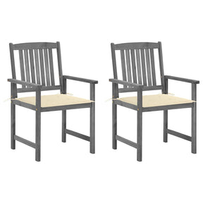 Vidaxl tuinstoelen 2 st met kussens massief acaciahout grijs