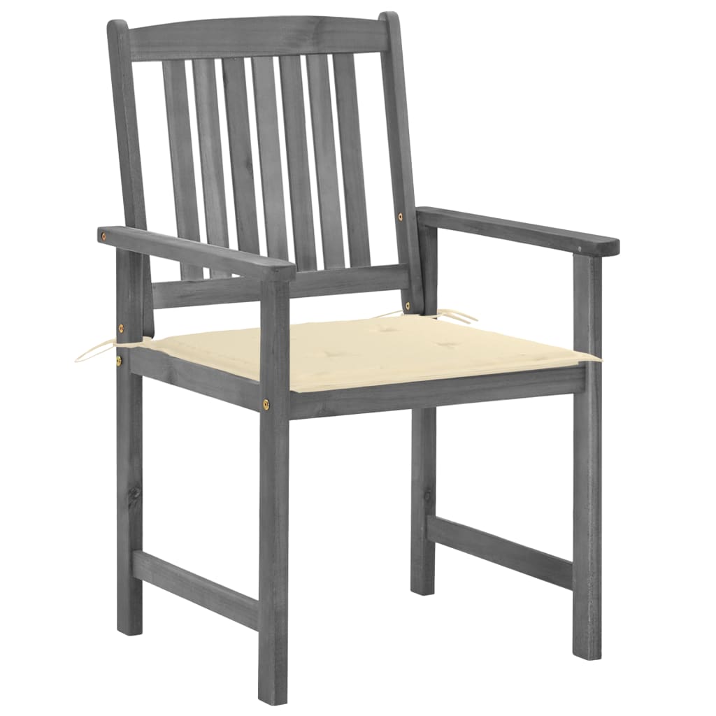 Vidaxl tuinstoelen 4 st met kussens massief acaciahout grijs
