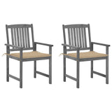 Vidaxl tuinstoelen 2 st met kussens massief acaciahout grijs
