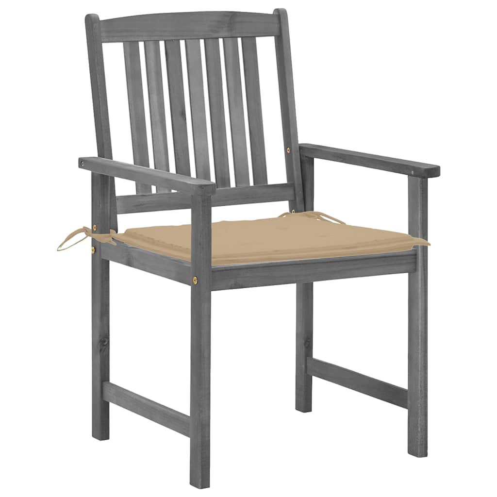 Vidaxl tuinstoelen 4 st met kussens massief acaciahout grijs