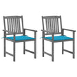 Vidaxl tuinstoelen 2 st met kussens massief acaciahout grijs