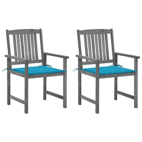 Vidaxl tuinstoelen 2 st met kussens massief acaciahout grijs