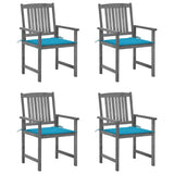 Vidaxl tuinstoelen 4 st met kussens massief acaciahout grijs