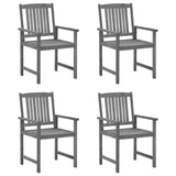 Vidaxl tuinstoelen 4 st met kussens massief acaciahout grijs