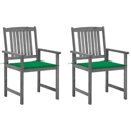 Vidaxl tuinstoelen 2 st met kussens massief acaciahout grijs