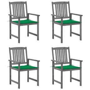Vidaxl tuinstoelen 4 st met kussens massief acaciahout grijs