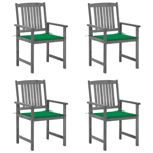 Vidaxl tuinstoelen 4 st met kussens massief acaciahout grijs