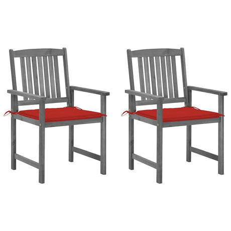 Vidaxl tuinstoelen 2 st met kussens massief acaciahout grijs
