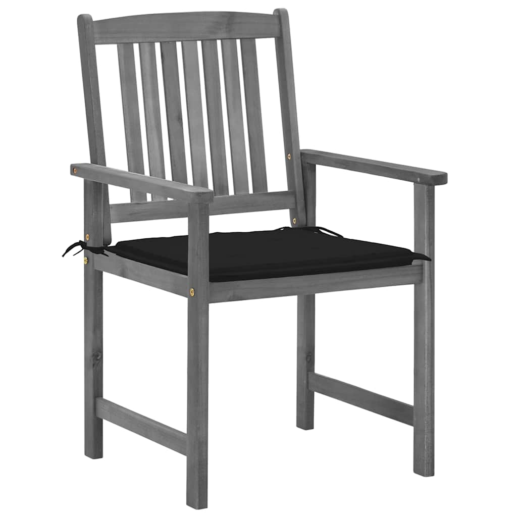 Vidaxl tuinstoelen 4 st met kussens massief acaciahout grijs