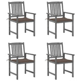 Vidaxl tuinstoelen 4 st met kussens massief acaciahout grijs