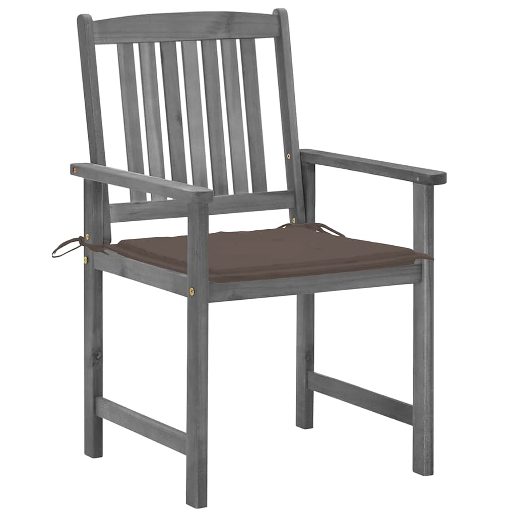 Vidaxl tuinstoelen 4 st met kussens massief acaciahout grijs