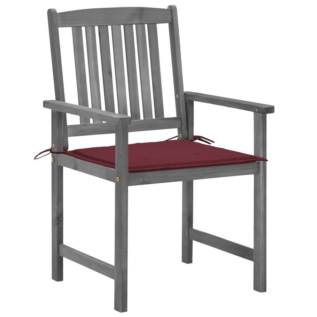 Vidaxl tuinstoelen 4 st met kussens massief acaciahout grijs