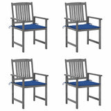 Vidaxl tuinstoelen 4 st met kussens massief acaciahout grijs