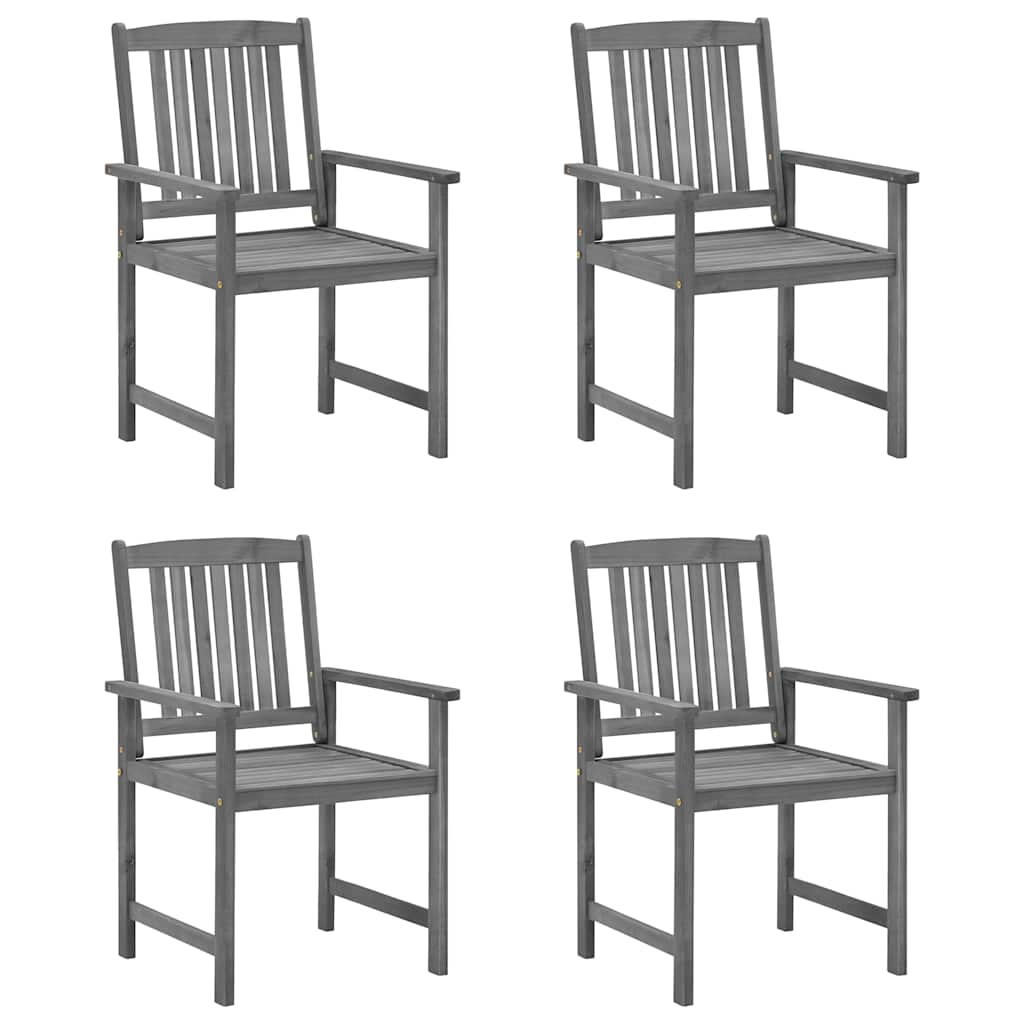 Vidaxl tuinstoelen 4 st met kussens massief acaciahout grijs
