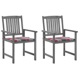 Vidaxl tuinstoelen 2 st met kussens massief acaciahout grijs