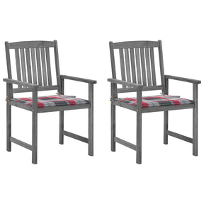 Vidaxl tuinstoelen 2 st met kussens massief acaciahout grijs