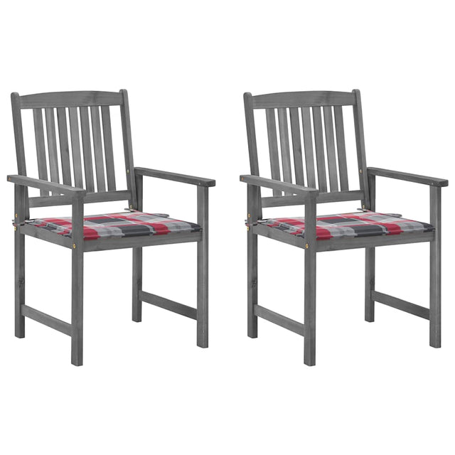 Vidaxl tuinstoelen 2 st met kussens massief acaciahout grijs