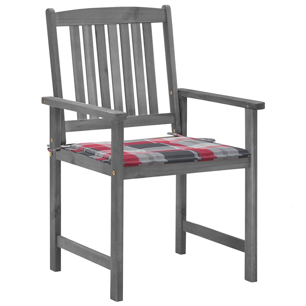 Vidaxl tuinstoelen 2 st met kussens massief acaciahout grijs