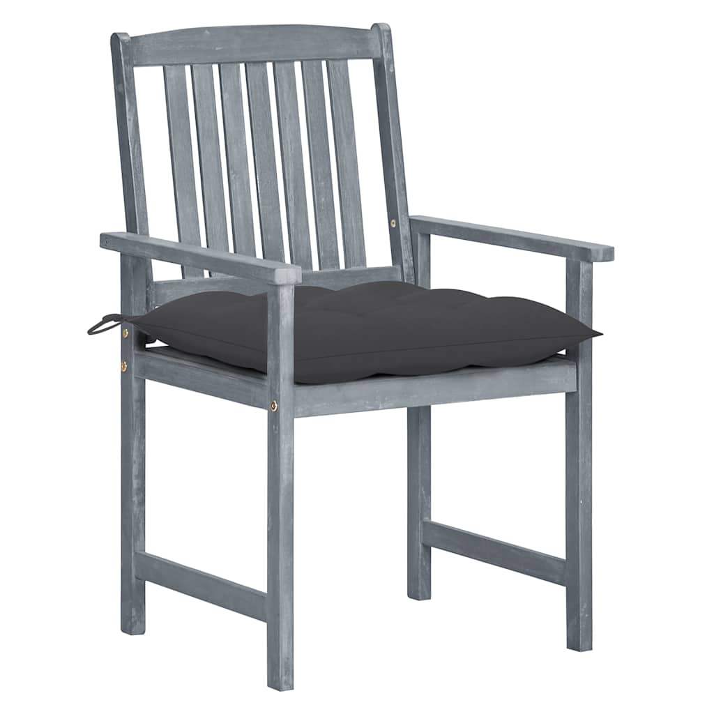 Vidaxl tuinstoelen 2 st met kussens massief acaciahout grijs