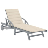 Vidaxl ligbed met kussen massief acaciahout