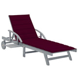 Vidaxl ligbed met kussen massief acaciahout