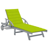 Vidaxl ligbed met kussen massief acaciahout