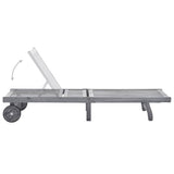 Vidaxl ligbed met kussen massief acaciahout grijs