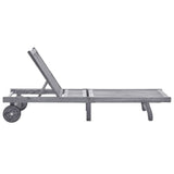 Vidaxl ligbed met kussen massief acaciahout grijs