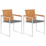 Vidaxl tuinstoelen 2 st met kussens massief acaciahout en staal