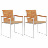 Vidaxl tuinstoelen 2 st met kussens massief acaciahout en staal