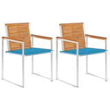 Vidaxl tuinstoelen 2 st met kussens massief acaciahout en staal