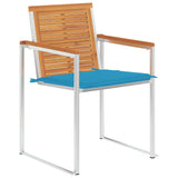 Vidaxl tuinstoelen 2 st met kussens massief acaciahout en staal
