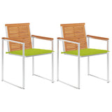 Vidaxl tuinstoelen 2 st met kussens massief acaciahout en staal