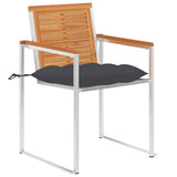 Vidaxl tuinstoelen 2 st met kussens massief acaciahout en staal
