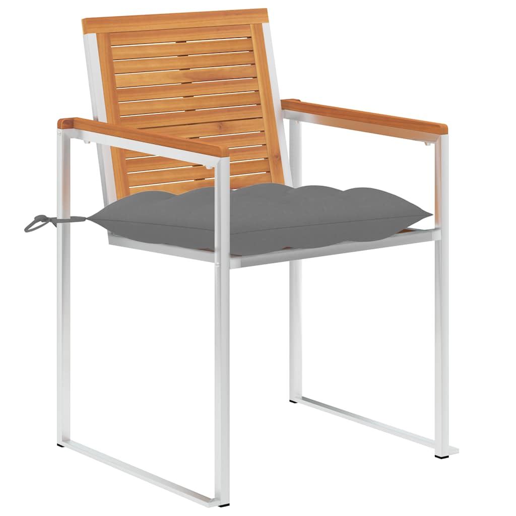 Vidaxl tuinstoelen 2 st met kussens massief acaciahout en staal
