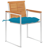 Vidaxl tuinstoelen 2 st met kussens massief acaciahout en staal