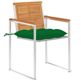 Vidaxl tuinstoelen 2 st met kussens massief acaciahout en staal