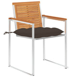 Vidaxl tuinstoelen 2 st met kussens massief acaciahout en staal
