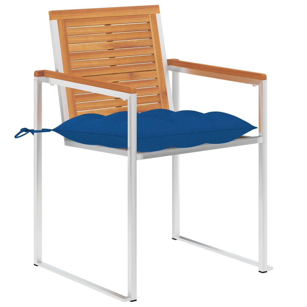 Vidaxl tuinstoelen 2 st met kussens massief acaciahout en staal